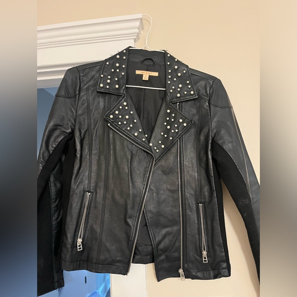 Pearl leather jacket